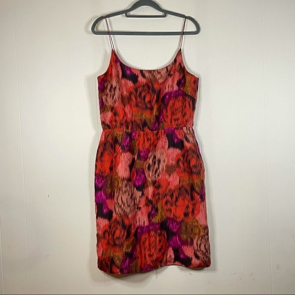 J. Crew Factory Printed Silk Slip Dress